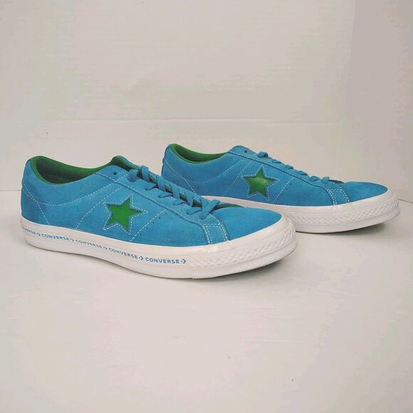 FLAW Converse One Star Ox Blue Green Suede Shoes Sneakers Mens Size 10 Womens 12 - Picture 1 of 8